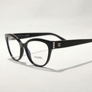 CHANEL メガネ 3440-H キャットアイ型 ココマーク パール
