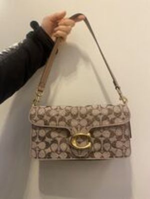 COACH タビー 26 クリスタル シグネチャー ジャカード CDZ34