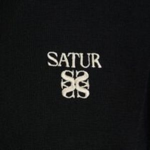 [SATUR] Collar Half Knit Cardigan - Black / 税込み