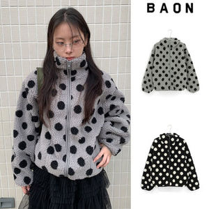 【BAON】Ratmaru Dot Fleece Zip-Up Jumper