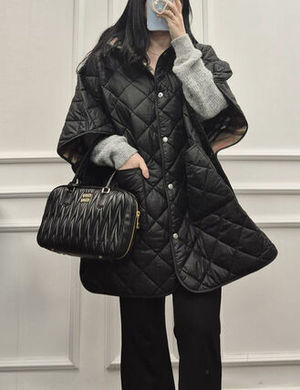 BURBERRY PAISLEY チェックキルティング ポンチョ 3色