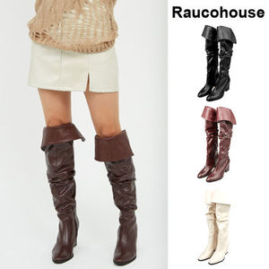 【Raucohouse】Folding shirring long boots