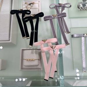 【PRADA】カラバリあり♪リボン ベルベット 2個セット バレッタ