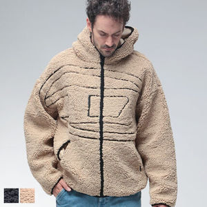 DIESEL ボアブルゾン フード ジップ  メガオーバルDロゴ