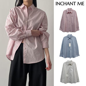 【INCHANT ME】Dolphin Stripe Overfit Shirt