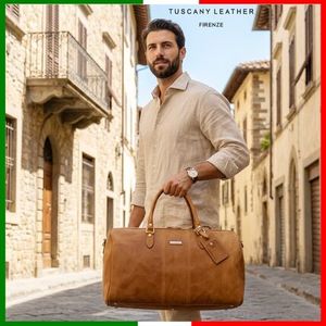 イタリア製【Tuscany Leather】本革 植物なめしボストンバッグ