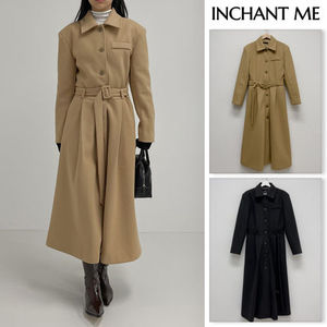【INCHANT ME】Belted Single Long One Piece Coat