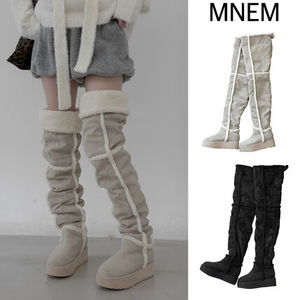 【mnem】1182 Psy High Sheepskin Platform Sole Boots (5cm)